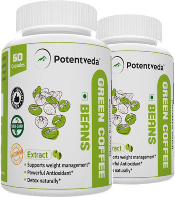 

Potentveda Green Coffee Beans Extract for Weight loss Men & WOmen 60 Capsules(120 No)
