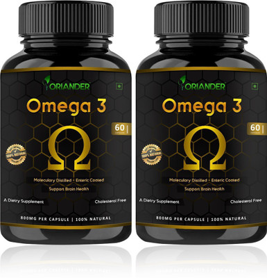 

Oriander oriander 100% natural, pure & organic omega 3 extract 800 Mg 60 capsules (pack of 2)(180 g)