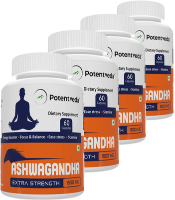 Potentveda Ashwagandha extract 60 capsules(240 No)