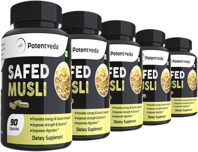 

Potentveda Safed mUsli Extract 90 Capsules(450 No)