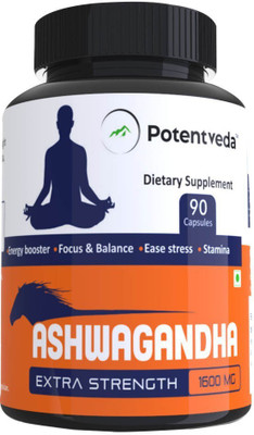 

potentveda Ashwagandha herbs extract For stress & Stamina Men & Women - 90 Capsules(90 No)