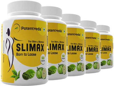

Potentveda Slimax Garcinia Cambogia Green coffee Beans & Green Tea Extracts for weight loss Men & Women 60 Capsules(300 No)