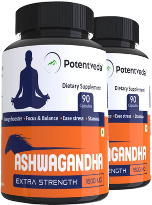 Potentveda Ashwagandha Extract 90 Capsules(2 x 90 No)