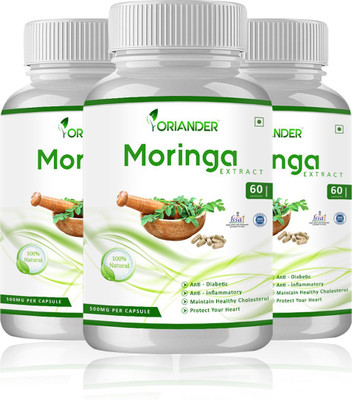 

Oriander oriander 100% natural, pure & organic moringa extract 800 Mg 60 capsules (pack of 3)(210 g)