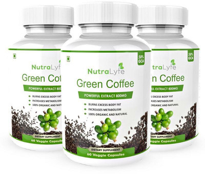 

Nutralyfe Green Coffee Bean Extract with 50% CGA - 60 Capsules (Pack of 3)(180)