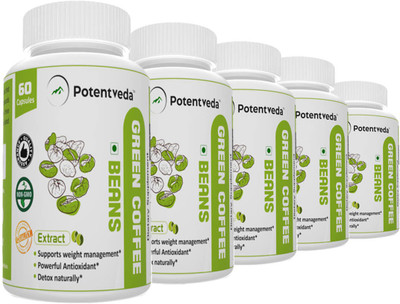 

Potentveda Green Coffee Beans Extract for weight loss Men & Women 60 Capsules(300 No)