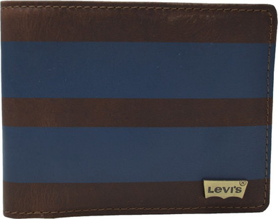 

Levi's Men Brown, Blue Genuine Leather Wallet(8 Card Slots)
