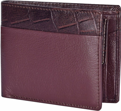 

Death By Color Men Casual Pink Genuine Leather Wallet(3 Card Slots), Brown