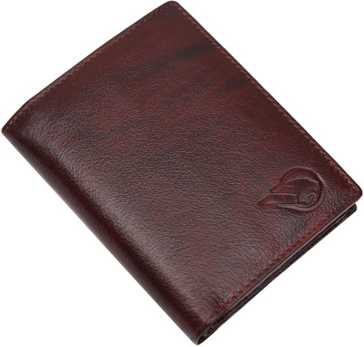 RUGE Men Casual Brown Genuine Leather Wallet(7 Card Slots)