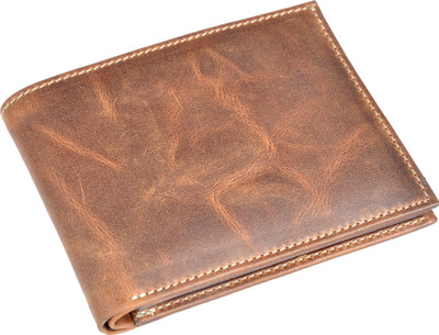 

OHM New York Men Brown Genuine Leather Wallet(8 Card Slots)