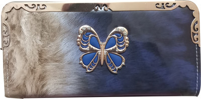 

Hims Women Blue Artificial Leather Wallet(8 Card Slots)