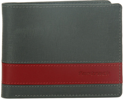 

Fastrack Men Casual Grey, Red Genuine Leather Wallet(4 Card Slots)