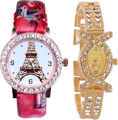 

TRUE KART NEW LOOK Stylish Eiffel Tower Printed Dial Leather Belt Combo 103262 Watch - For Women