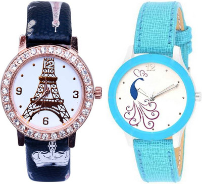 

TRUE KART ALK_103235 New Stylish Peacock Diamond Studded Leather Belt Watch - For Women