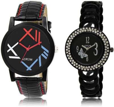 

LOREM MF-12-201 Designer Stylish Multicolor Round Boy's & Girl's Metal Bracelet & Leather Watch - For Men & Women