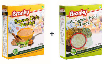 

Branky Banana Oats Porridge Mix & multigrain Health Punch Mix- Combo Pack Cereal(600 g, 8+ Months)