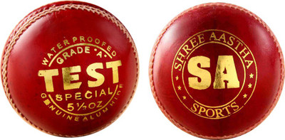 SA Sports TEST Cricket Leather Ball(Pack of 1, Red)