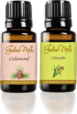 

Geeleemitti Pure Citronella and Cedarwood Essential Oil Combo Pack of 2 for mosquitoes, bugs and insects(20 ml)