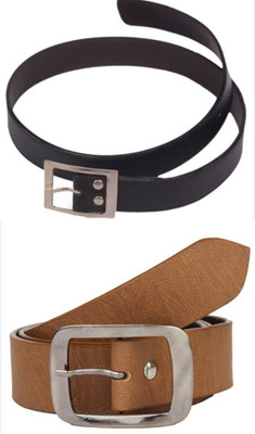 

Besto Men Casual Tan, Black Artificial Leather Belt, Multicolour
