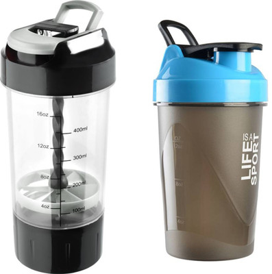 

HAANS Cyclone Grey With Fuel Blue Gym Shaker Combo ( Pack Of 2 ) 500 ml Shaker(Pack of 2, Grey), Grey & blue