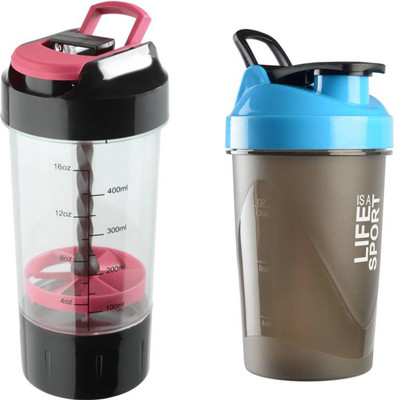 

HAANS Cyclone Pink With Fuel Blue Gym Shaker Combo ( Pack Of 2 ) 500 ml Shaker(Pack of 2, Pink), Pink & blue