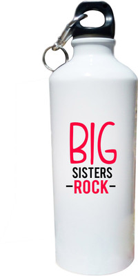

red buzz Big Sisters Rock, Spill Proof Sipper Water Bottles for Girls, rakshabandhan Gifts for Elder sis 750 Sipper(Pack of 1, Multicolor), Pink;white