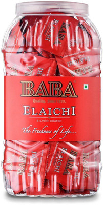 

Baba ELECHI SILVER COATED ELAICHI JAR MINITS, SWEET Mouth Freshener