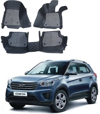 AUTOGARH Leatherite 7D Mat For  Hyundai Creta(Black)