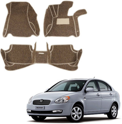 AUTOGARH Leatherite 7D Mat For  Hyundai Verna(Beige)