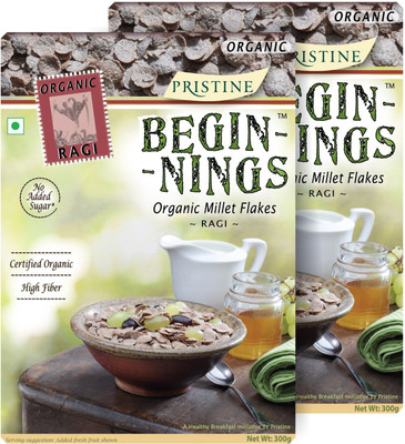 Beginnings Organic Ragi Flakes(300 g, Box, Pack of 2)