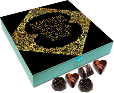 

Chocholik Gift Box - Happiness Does Not Depend On Outward - 9pc Truffles(108 g)