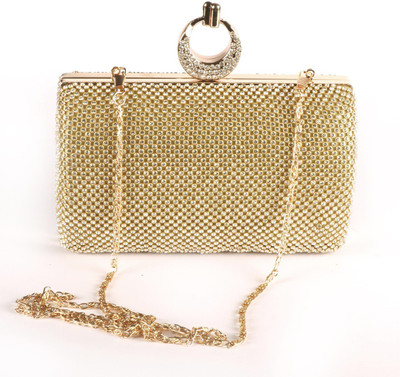

BONDAD HUB Party Gold Clutch