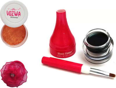 

Vozwa Copper Eyeshadow Shimmer Powder, Waterproof Long Wear Gel Eyeliner and Band(Set of 3)