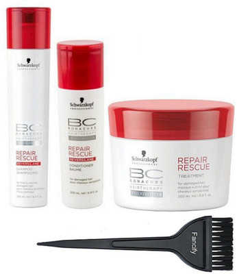 

Fancify Hair Brush&Schwarzkopf Bonacure Repair Rescue Masque With Shampoo + Conditioner(Set of 4)