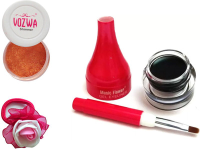 

Vozwa Copper Eyeshadow Shimmer Powder, Waterproof Long Wear Gel Eyeliner and Band(Set of 3)