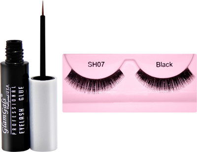 

GlamGals Stylish Eye Lashes with Glue Transparent 6.5 ml(Set of 2)