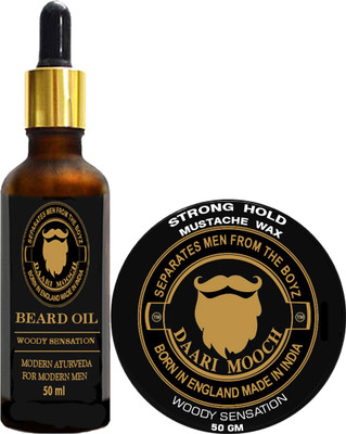 

Daarimooch BEARD & MUSTACHE CARE COMBO-WOODY SENSATION(Set of 2)
