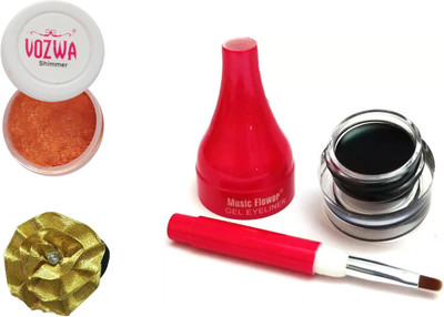

Vozwa Copper Eyeshadow Shimmer Powder, Waterproof Long Wear Gel Eyeliner and Band(Set of 3)