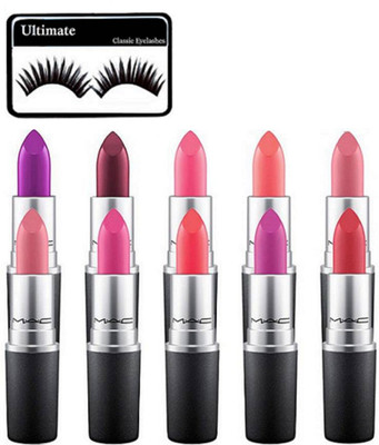 

Ultimate eyelashes & mac matte finish Multicolor Lipstick ( Set of 10 )(Set of 11)