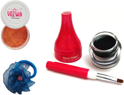 

Vozwa Copper Eyeshadow Shimmer Powder, Waterproof Long Wear Gel Eyeliner and Band(Set of 3)