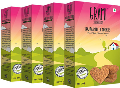 

Grami Superfoods Bajra Millet cookies, (Pack of 4), 600g(600 g, Pack of 4)