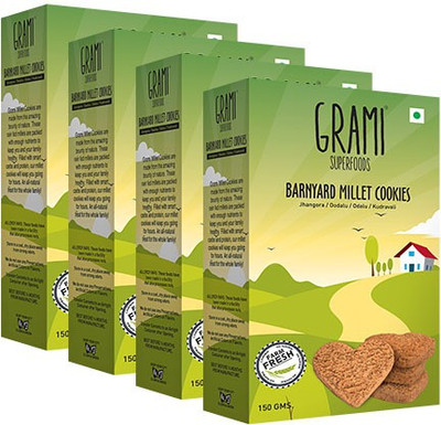 

Grami Superfoods Barnyard Millet cookies, (Pack of 4), 600g(600 g, Pack of 4)