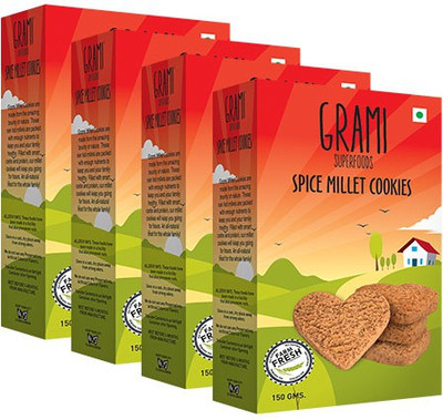 

Grami Superfoods Spice millet cookies (Pack of 4), 600g(600 g, Pack of 4)