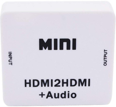 

Microware Mini HDMI2HDMI Adapter Support 1080P Full HD Audio Converter For PC Laptop HDMI Adapter(Compatible with DESTOP, TV, White)