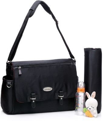 

Colorland Perfect Style Baby Nappy Bag With Stroller Hook Crossbody Diaper Bag(Black)