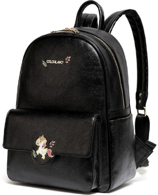 

Colorland New Eudora Unicorn Embroidery PU Baby Changing Backpack Backpack Diaper Bag(Black)