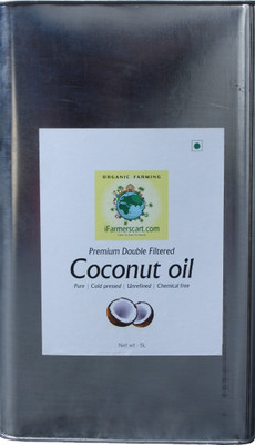 

iFarmerscart Premium Double Filtered Coconut Oil - Tin Coconut Oil Tin(5 L)