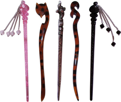 

GANEUU Combo of Multi Color Juda Sticks Bun Stick(Multicolor)