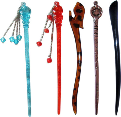 

GEEREESH Combo of Multi Color Juda Sticks Bun Stick(Multicolor)