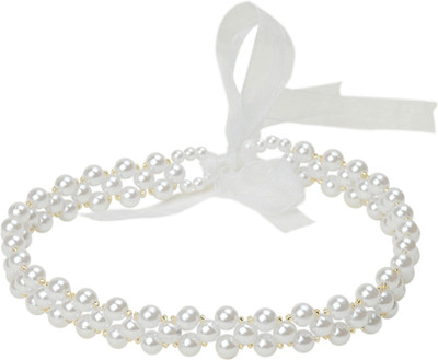 

Aarushi creations Gold and white pearl tiara cum hairband Hair Chain(Gold, White)